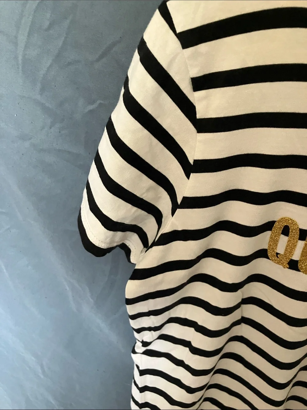 kate spade: Broome Street Black & White “Queen Bee” Striped Tee- S